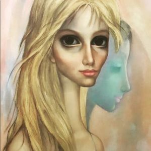 Margaret Keane VINTAGE Litho Print Transition Big Eyes Girl Pop Art 1960's +Gift